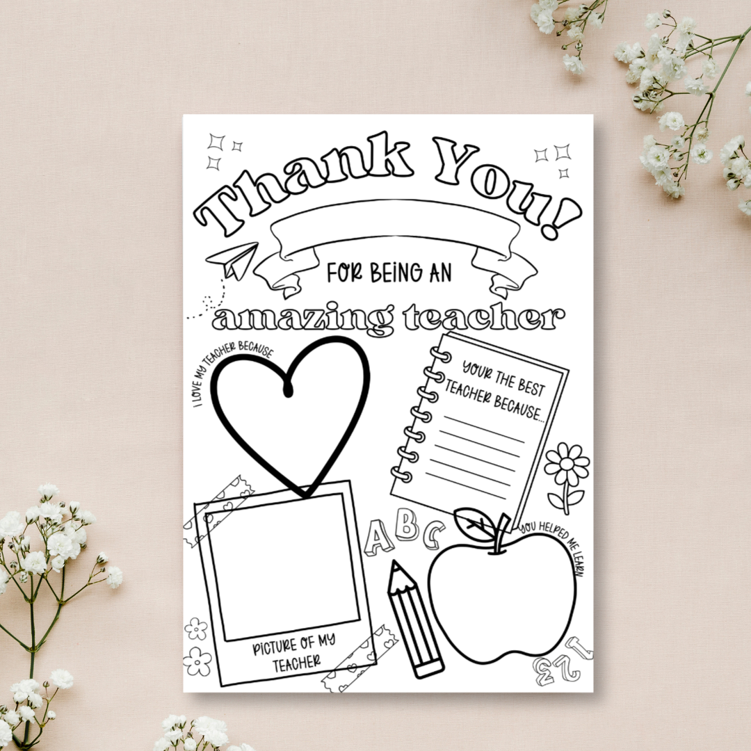 Teacher Appreciation Coloring Sheet Printable