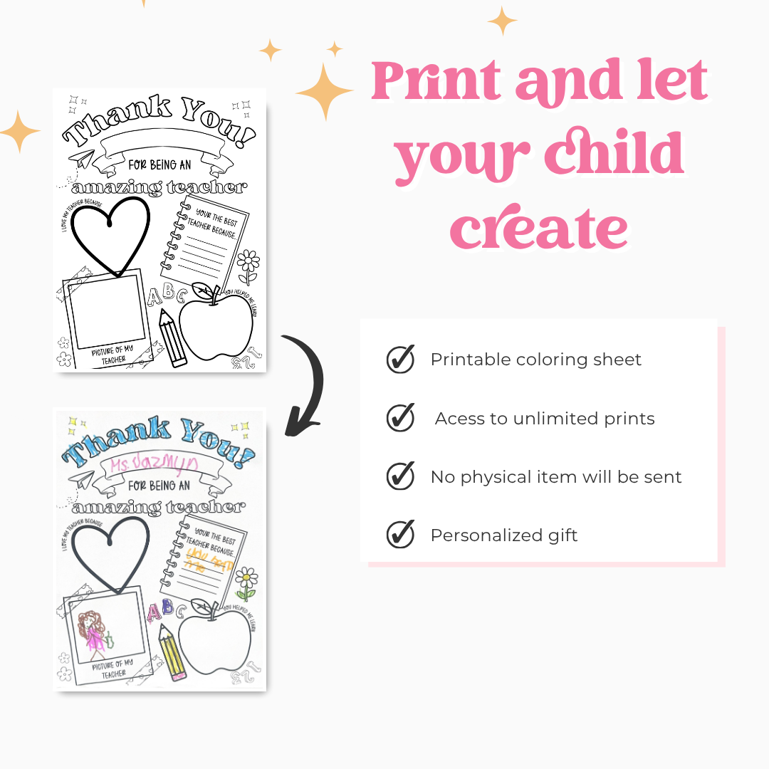Teacher Appreciation Coloring Sheet Printable