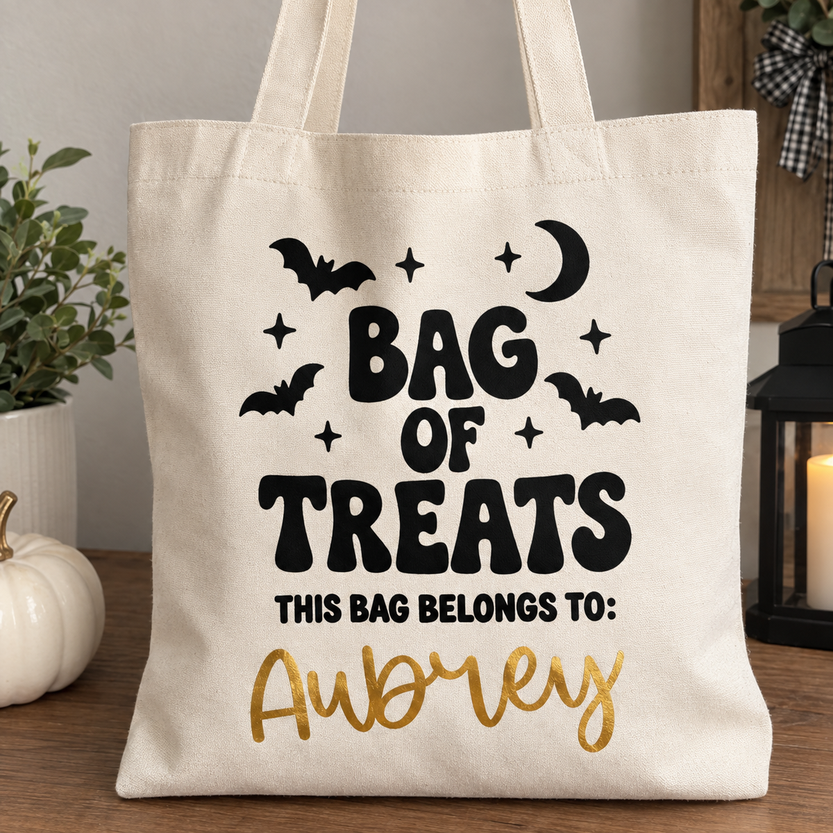 Personalized Canvas Halloween Bag